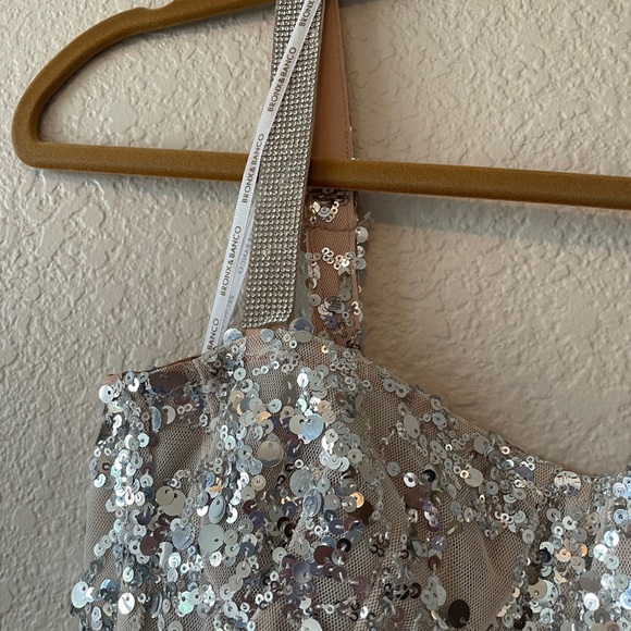 Bronx and Banco Midnight Maxi Gown Sequined Silver White Wedding Formal Size XS - Picture 8 of 13